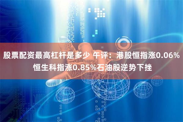 股票配资最高杠杆是多少 午评：港股恒指涨0.06% 恒生科指涨0.85%石油股逆势下挫