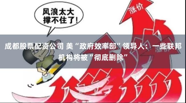 成都股票配资公司 美“政府效率部”领导人：一些联邦机构将被“彻底删除”