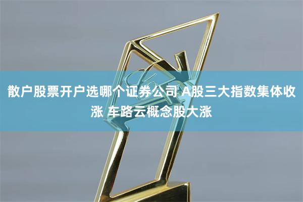 散户股票开户选哪个证券公司 A股三大指数集体收涨 车路云概念股大涨